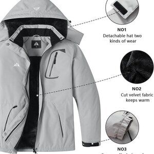 Women's Plus Size Warm Winter Coat Hooded Waterproof Ski Jacket‎ Mountain Wind